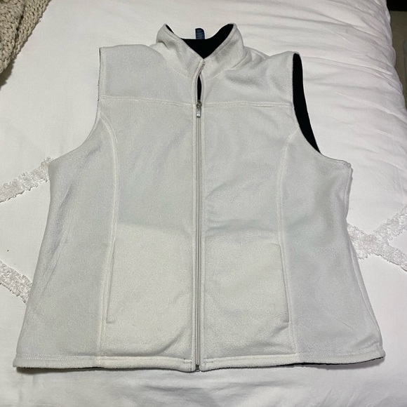 Karen Scott Sport Black Quilted and White Fleece Reversible Vest XL - Picture 12 of 13